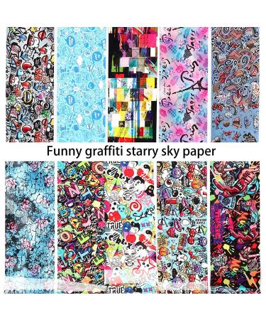 Graffiti Nail Art Foil Stickers - Holographic Transfer Decals for Women & Girls - Buy Online on GoSupps.com