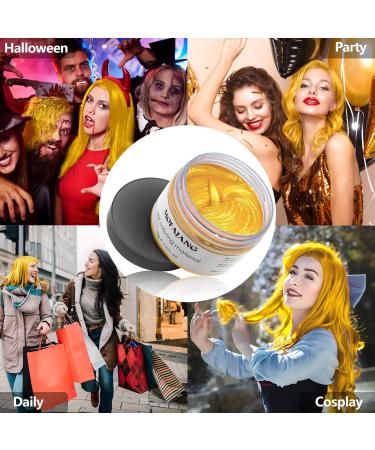 Temporary Gold Hair Color Wax for Men & Women - Easy Styling & Natural Look | Party Cosplay & Halloween - 4.23 oz - Buy Online on GoSupps.com
