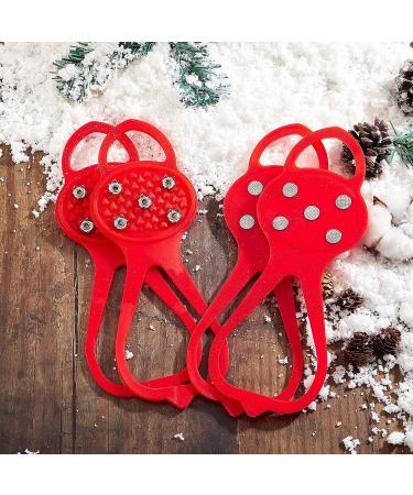 2 Pairs Red Non Slip Ice Cleats for Men and Women - Snow Traction Cleats Crampons for Walking and Running on Snow and Ice - Buy Online on GoSupps.com