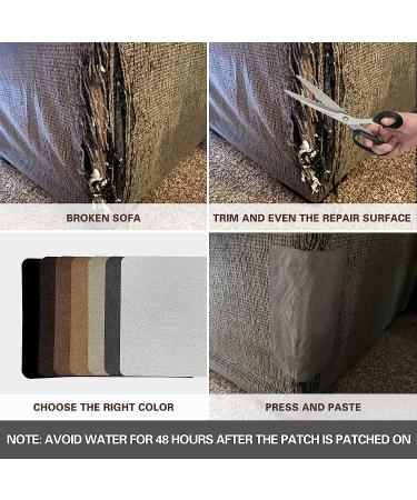 Azobur Self-Adhesive Microfiber Sofa Repair Patch - 6 Piece Set | Luxurious Gray Fabric Patch for Quick Sofa Fixes - Buy Online on GoSupps.com