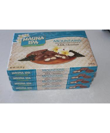 Multi Pack Mauna Loa Mountains Chocolate Covered Macadamia Nuts (4-5oz boxes) (4 Boxes-60 pieces)