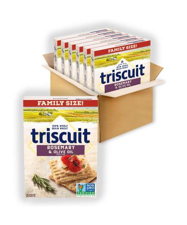 Triscuit Rosemary & Olive Oil Whole Grain Wheat Crackers, Family Size, 6 - 12.5 oz Boxes