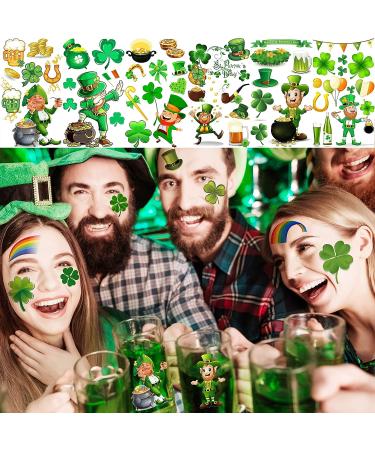 JOEHAPY 229+ PCS St. Patrick's Day Tattoo Stickers - 28 Sheets Green Shamrock Temporary Tattoos for Kids, Men, Women - Irish Party Favor Supply - Buy Online on GoSupps.com