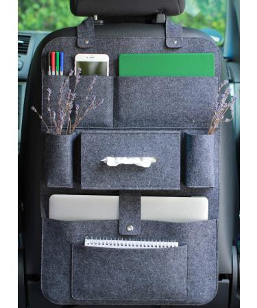 Lucky Sign car organizer backrest protector multi storage options motorhome accessories interior 62 x 41 cm - dark grey