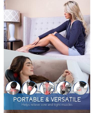 Zyllion Cordless Rechargeable Shiatsu Back and Neck Massager with Heat - Black | ZMA-13RB-BK - Buy Online on GoSupps.com