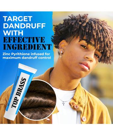 Top Brass Anti Dandruff Hair Cream for Men & Women | Non-Greasy Styling Cream with Beeswax & Candelilla | Relieves Dry Scalp Dandruff & Itching | International Shipping Available - Buy Online on GoSupps.com