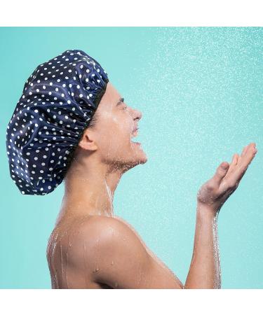 Shower Caps for Women 3 Pack - Reusable Bath Hair Cap in Various Colors - Ideal for Long and Short Hair - Suitable for Ladies, Men, and Kids - Harts & Dots - Buy Online on GoSupps.com