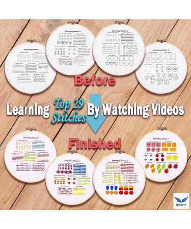 Bradove 4 Piece Embroidery Stitches Practice Kit for Beginners - Includes Patterns for Adults and Kids - Buy Online on GoSupps.com
