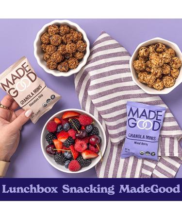 MadeGood Granola Minis 28 Bags: Organic Vegan Gluten-Free Nut-Free Snack Clusters - Chocolate Chip & Mixed Berry - Buy Online on GoSupps.com