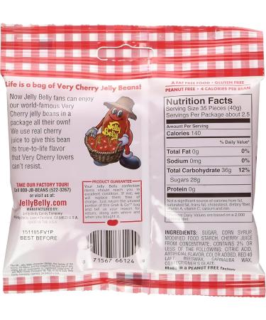 Very Cherry - Jelly Belly individual packs Jelly Beans (100g) - Made in USA | Burst of Cherry Flavor | Gluten-Free | Kosher Certified | Peanut-Free | Cherry Candy for Holidays Valentine easter candy jelly beans & More - Buy Online on GoSupps.com