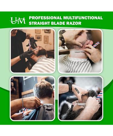 UM Supplies Professional Straight Razor with 10-Pack Derby Blades - Durable Stainless Steel Precision Razor for Men - Barber Pole Ambassador Shaving Razor - Buy Online on GoSupps.com