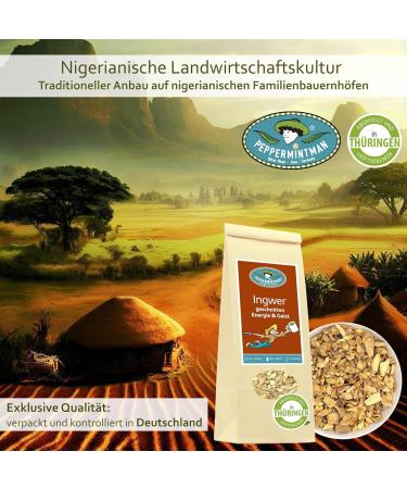 Ginger Tea 60g - Pure Ayurvedic Ginger Root | Refreshing Vitality Tea for Body & Mind - PeppermintMan - Buy Online on GoSupps.com