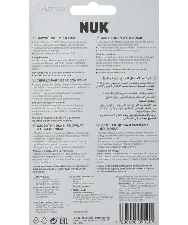 NUK Baby Brush with 100% Natural Hair & Rounded Tip Comb - Pink Rosa | International Shipping - Buy Online on GoSupps.com