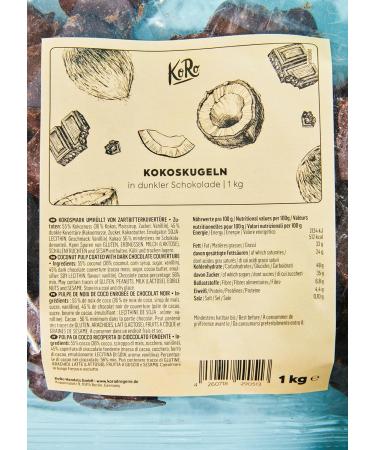 KoRo - Coconut balls coated with dark chocolate 1 kg - Buy Online on GoSupps.com