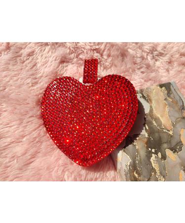 REABHPY Unbreakable Diamond Compact Mirror - Heart-Shaped Blingbling Stainless Steel Makeup Mirror for Women - Travel Size Pocket Mirror Gift (Red) - Buy Online on GoSupps.com