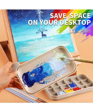 Martol Multi-Use Paint Brush Basin with Brushes Holder and Palette Box - Artist Cleaner Cup for Watercolor, Oil, Acrylic, Gouache Painting - Buy Online on GoSupps.com