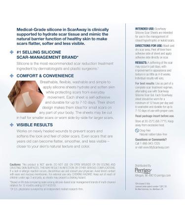 ScarAway Advanced Silicone Scar Sheets - 12 Reusable Sheets for Body, Surgical, Burn, Acne, & Keloid Scars - Buy Online on GoSupps.com