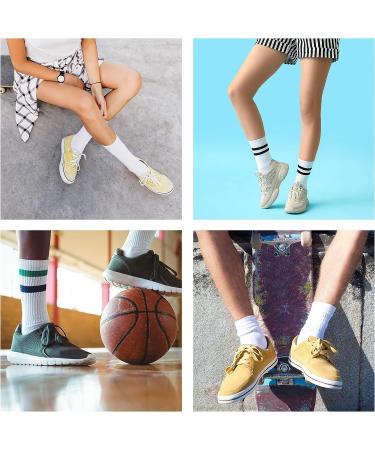 MONFOOT Solid White Crew Socks 8 Pack - Men's and Women's Athletic Cushioned Socks (Medium) - Buy Online on GoSupps.com