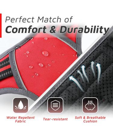 Eagloo Large Dog Harness - Adjustable Anti-Train Chest Harness with Reflective Strips for Labs - Red (1 Pack) - Buy Online on GoSupps.com