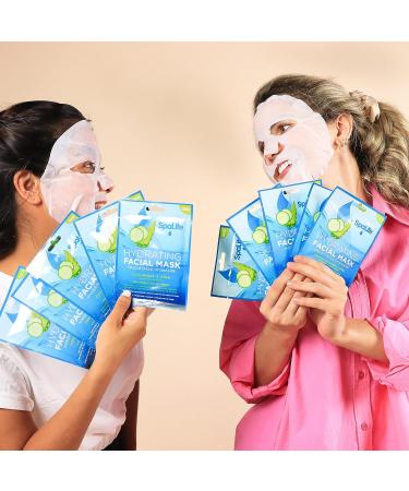 SpaLife Hydrating Purifying Anti-Aging Detoxifying Korean Facial Masks - 10 Pack (Cucumber + Aloe) - Buy Online on GoSupps.com
