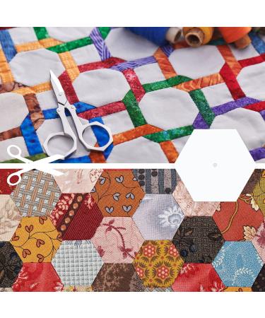 200 Count English Paper Hexagon Shapes Templates - 2 Inch White Quilting Templates for Sewing - Hexagon Piecing Paper for Quilting Supplies - Buy Online on GoSupps.com