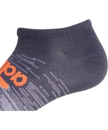 adidas Boys' Youth Superlite Badge of Sport 6-Pack No Show Socks - Large, Onix Grey/Signal Orange - Buy Online on GoSupps.com