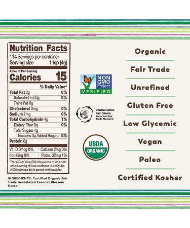 Big Tree Farms Organic Coconut Sugar - Vegan, Gluten Free, Paleo, Kosher Certified | Cane Sugar Alternative for Baking, Non GMO, Low Glycemic, Unrefined, Fair Trade | 1 lb Golden Sugar - Buy Online on GoSupps.com