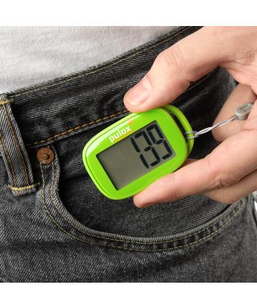 Pulox Pedometer PS-100 - Accurate 3D Sensor Pedometer in Green | No App Required | Shop Internationally - Buy Online on GoSupps.com