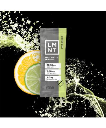 LMNT Keto Electrolyte Powder Packets | Paleo Hydration | Citrus Salt | No Sugar & Artificial Ingredients | 30 Stick Packs - Buy Online on GoSupps.com