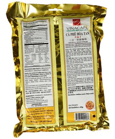Vinacafe 3 in 1 Instant Coffee Mix (Regular) 20 Count - Pack of 2 | Premium Vietnamese Coffee - Buy Online on GoSupps.com