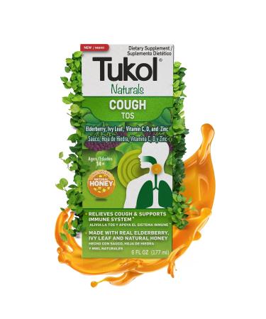 TUKOL Naturals Liquid Cough Syrup for Ages 14+ Infused with Pure Honey and Natural Ingredients 6 oz. Honey 6 Ounce (Pack of 1)