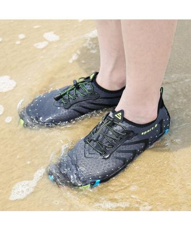 SAGUARO Adult Bathing & Water Shoes - Aqua Beach Shoes for Men & Women - Gray Mesh Size 40 EU - Perfect for Swimming & Outdoor Activities - Buy Online on GoSupps.com