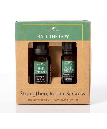 Plant Therapy Hair Therapy Blend & Serum Set - Strengthen  Repair and Grow Shiny Healthy Hair  1 oz Serum & 10 mL Essential Oil Blend