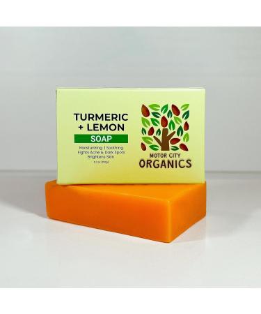 Motor City Organics Turmeric Lemon Soap Bar - Brighten Skin & Fight Acne | Natural Ingredients for All Skin Types | 5.3 oz - Buy Online on GoSupps.com