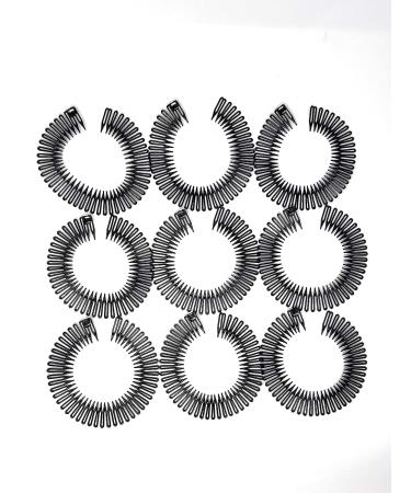 9-Piece Flexible Stretch Comb Headband Set for Women - Black Plain Zig Zag Circular Design | Comfortable Hair Wrap Holder Band - Azzon Black (One Size) - Buy Online on GoSupps.com