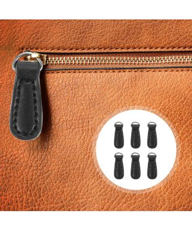 Milist 6Pcs Metal Zipper Sliders - PU Leather Replacement Pull Tabs for DIY Bags Jackets & Luggage - Black - Buy Online on GoSupps.com
