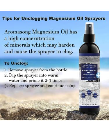 Aromasong Extra Strength Ultra-Pure Magnesium Spray - 8 Oz, 23mg Magnesium, for Headache and Leg Relief - Buy Online on GoSupps.com