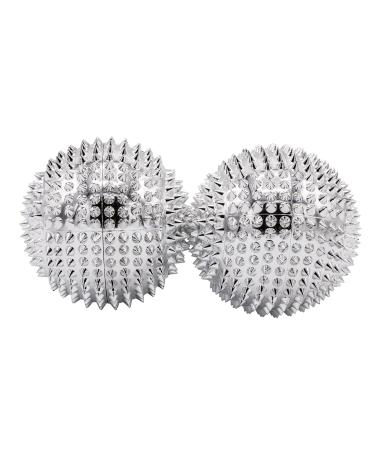 Chi -Enterprise - Two magnetic massage balls - medium |Fascia balls for self -therapeutic acupressure treatmentContents: 2 hedgehog balls in silver 47 mm diameter & 228 acupressure needles - Buy Online on GoSupps.com