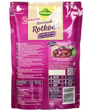 K hne Classic Red Cabbage - Ready-to-Use Family Recipe (Pack of 10 400g) | International Shipping Available - Buy Online on GoSupps.com