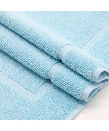 Zollner 2 Set Bath Mats 50x70 cm - Suction Soft Washable - Hotel Quality Light Blue with Massage Effect - Ideal for Underfloor Heating - Buy Online on GoSupps.com