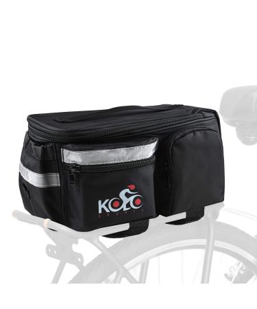 Bike Bags for Bicycles Rear Rack - Waterproof Bicycle Saddle Panniers with Extra Padded Foam Bottom and Side Reflectors - Convertible Bike Bag with Shoulder Strap, Zipper Pockets, and Bottle Case