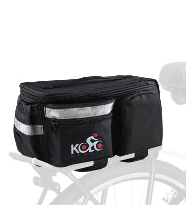 Bike Bags for Bicycles Rear Rack - Waterproof Bicycle Saddle Panniers with Extra Padded Foam Bottom and Side Reflectors - Convertible Bike Bag with Shoulder Strap, Zipper Pockets, and Bottle Case - Buy Online on GoSupps.com