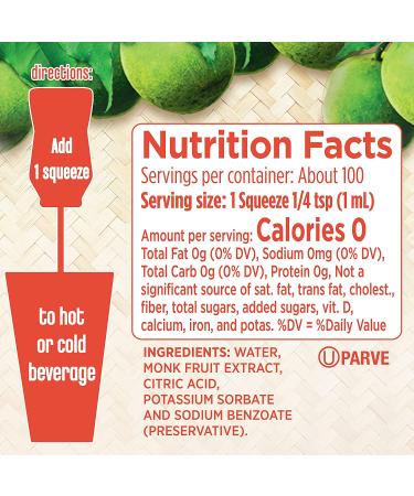 SPLENDA Monk Fruit Liquid Zero Calorie Sweetener Drops - 3.38 Fl Oz Bottle (Pack of 1) - Buy Online on GoSupps.com