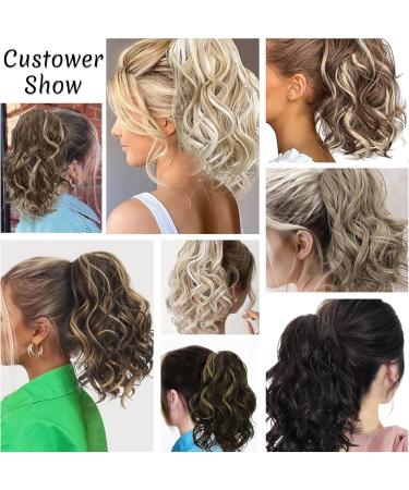 10 Inch Short Ponytail Extension Claw Clip in Ponytail Hair Extensions Curly Wavy Ponytail Extensions Synthetic Hairpieces for Women - Ash Blonde with Highlights 10 Inch Ash Blonde with Highlights - Buy Online on GoSupps.com