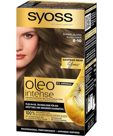 Syoss Oleo Intense Dark Blonde 6-10 Hair Color - Ammonia-Free Permanent Dye with Nourishing Oil (115 ml) - Buy Online on GoSupps.com
