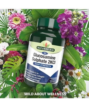 Natures Aid Glucosamine Sulphate 1000mg with Vitamin C - 90 Tablets for Collagen & Cartilage Support - Buy Online on GoSupps.com