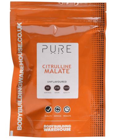 Bodybuilding Warehouse Pure Citrulline Malate Powder (2:1) Pre-Workout Supplement Nitric Oxide Enhancer (Unflavoured 250g) 250 g (Pack of 1)