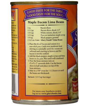 Glory Foods Seasoned Lima Beans 15oz - Delicious Southern Flavors | Buy Now - Buy Online on GoSupps.com