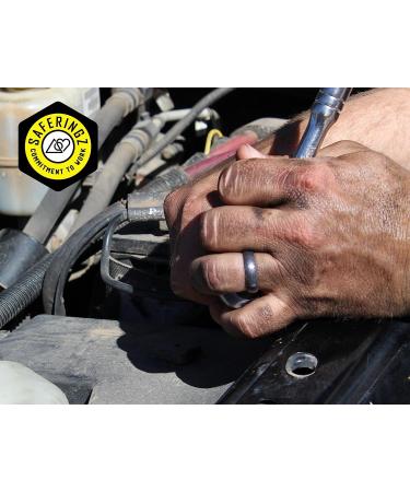 SafeRingz 6mm Silicone Wedding Ring - Made in USA - Gunmetal 10 - Sizes 4-13 for Men or Women - Buy Online on GoSupps.com