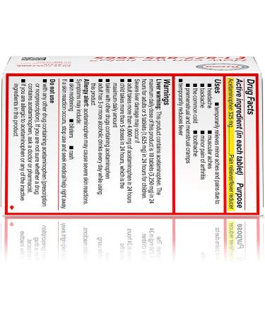 Tylenol Regular Strength 325mg Pain Reliever 100ct - Fast-Acting Relief - Buy Online on GoSupps.com
